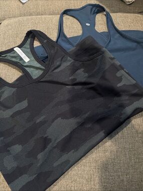 Athleta multi Black Camo Racerback Tank Set And Lululemon Racerback tank